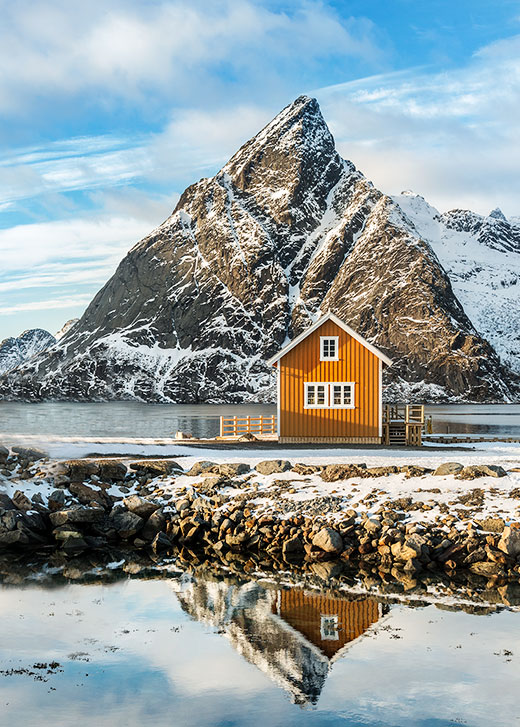 Casa solitaria alle Lofoten